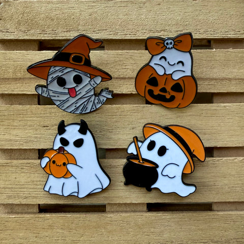 4 Ghost Enamel Pins