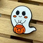 Ghost with Pumpkin basket Needle Stoppers