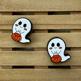 Ghost with Pumpkin basket Needle Stoppers