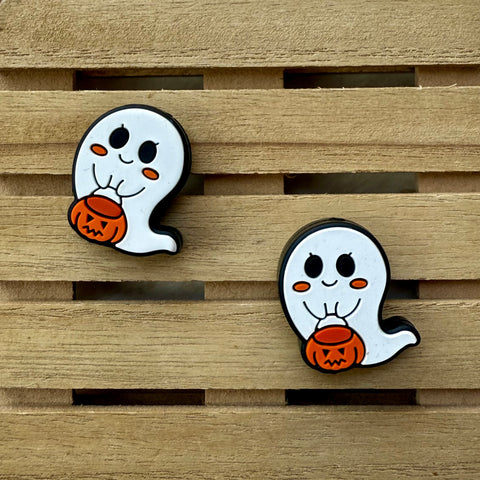 Ghost with Pumpkin basket Needle Stoppers